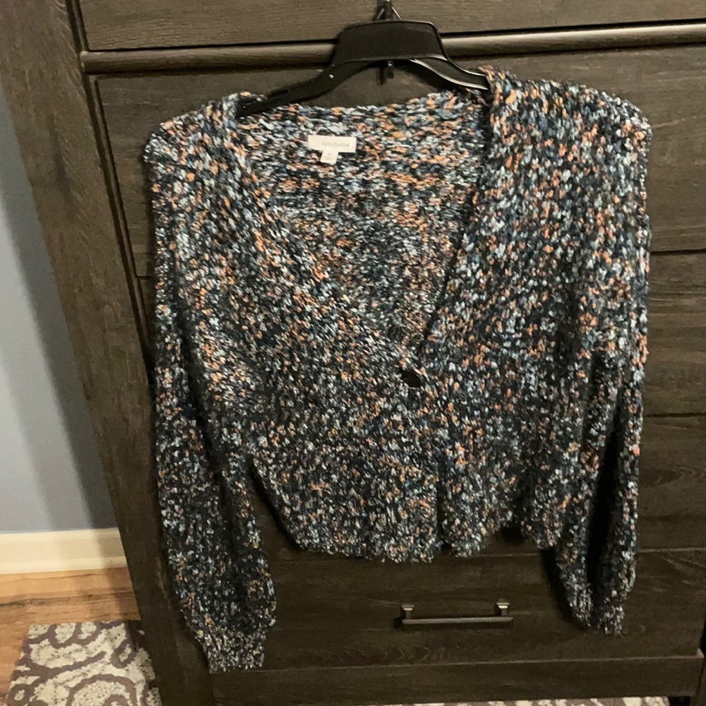 Blue & coral cropped Sweater